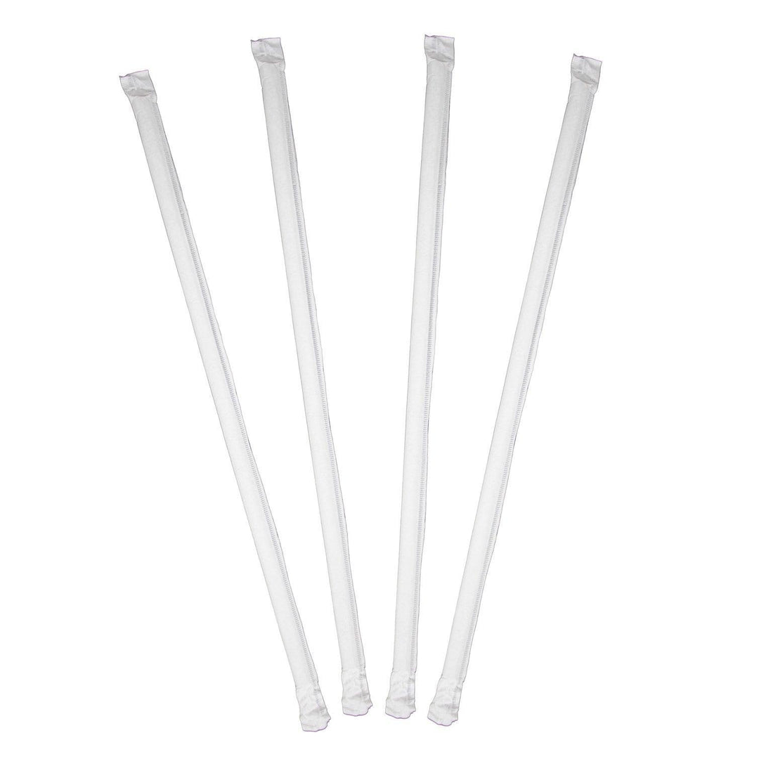 10in Clear Plastic Wrapped Straws - Hot Cup Factory F023301WH10