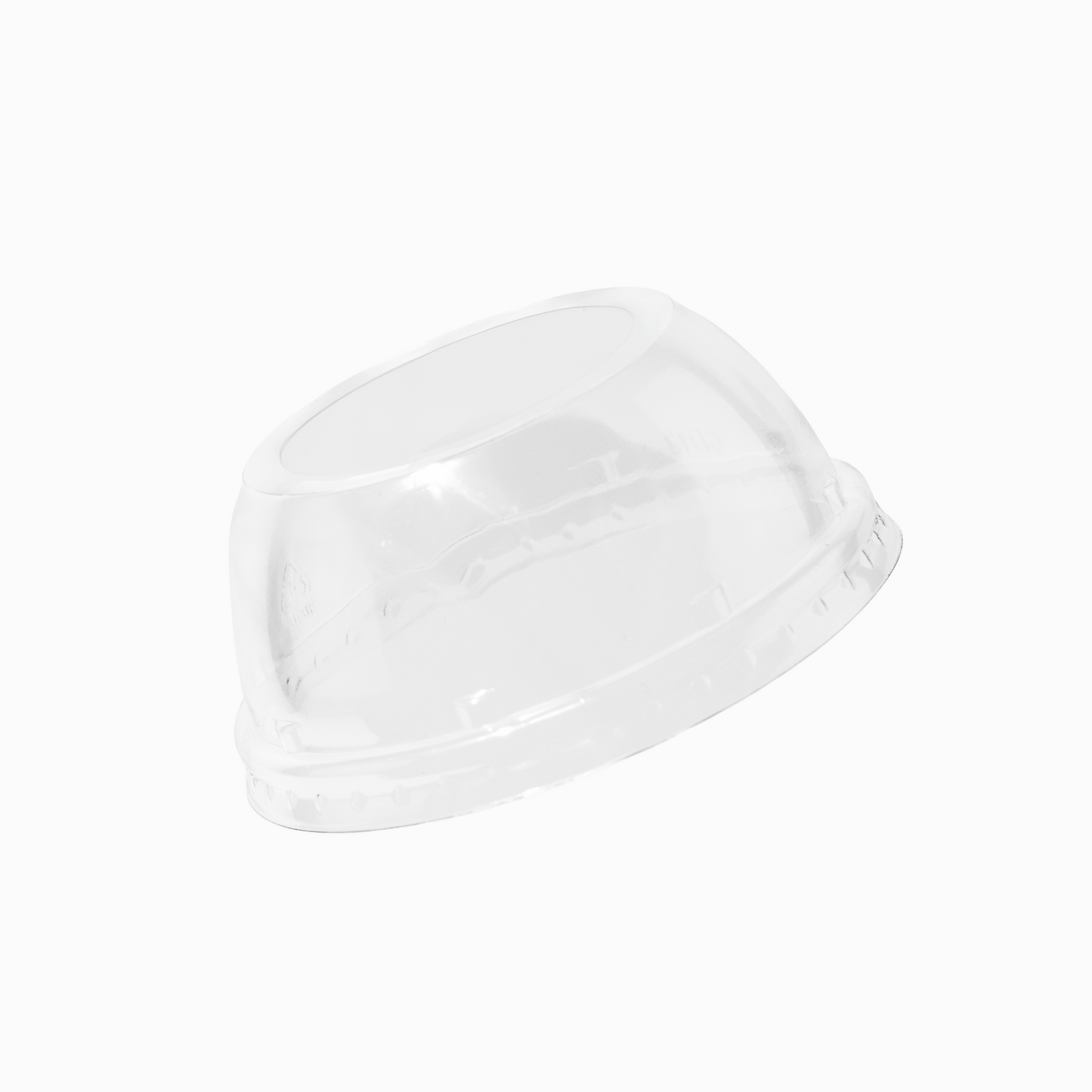 Clear 90mm dome lid, straw hole, top view
