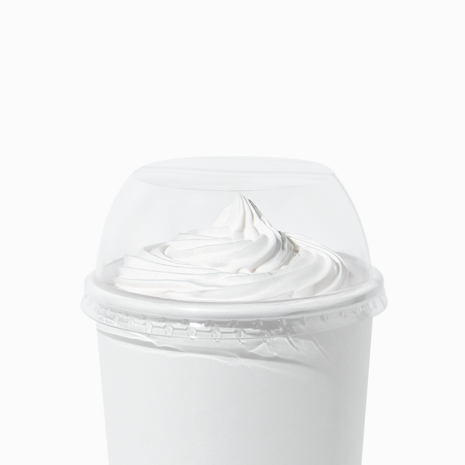 Clear 90mm dome lid with no hole for paper cups