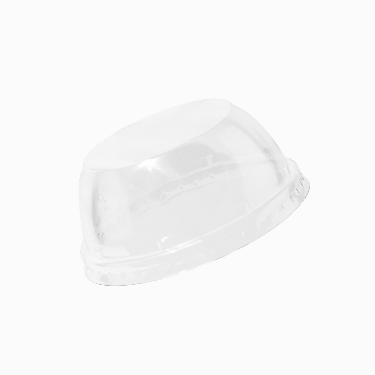 Clear 90mm dome lid, no hole, top view