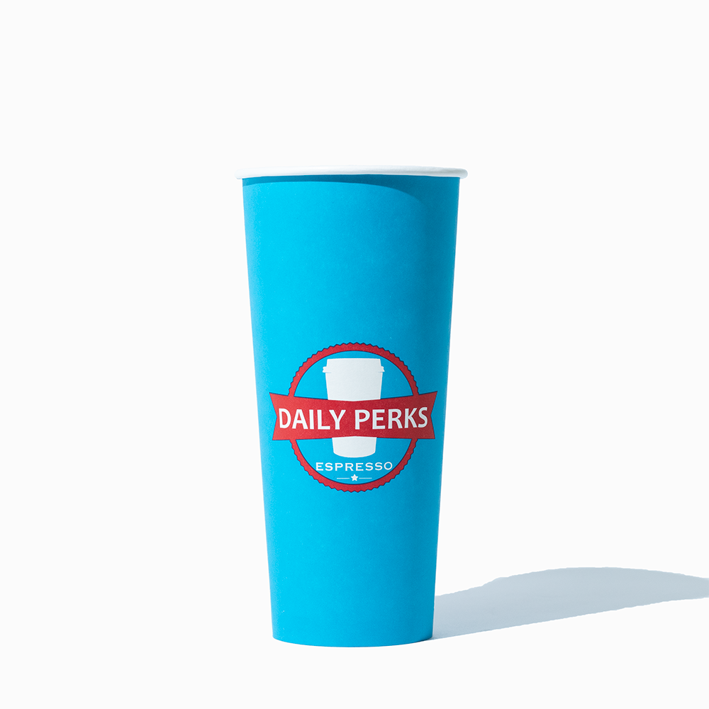UNIQ 24 oz Custom Single Wall Disposable Coffee Cups - 1000/Case - Daily Perks