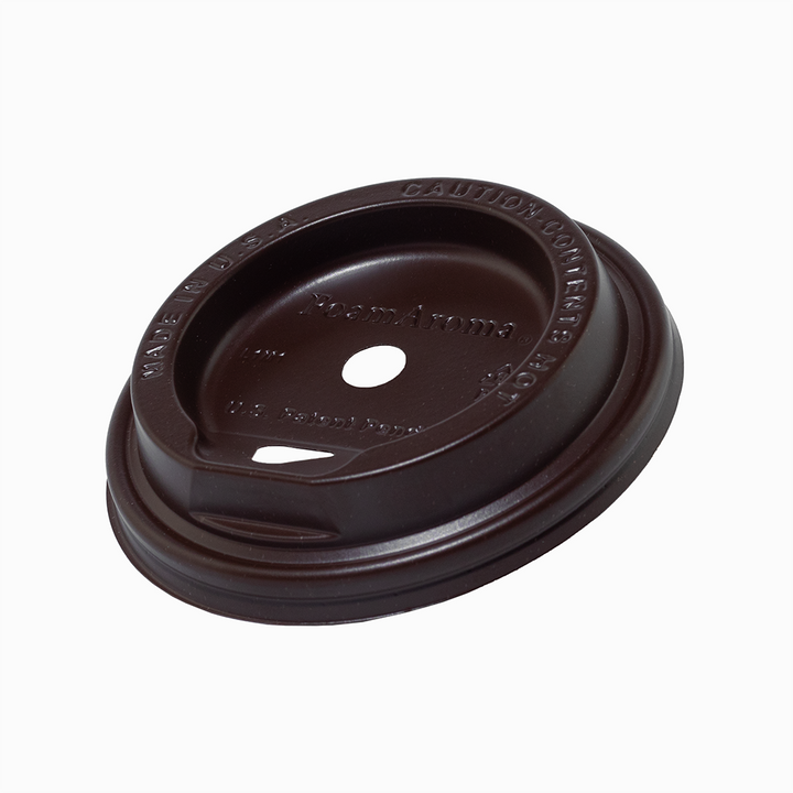FoamAroma Brown Hot Cup Lids - 12/16/20 oz - 1000/Case
