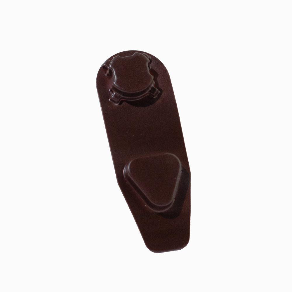 Brown FoamAroma lid snap, reclosable tab