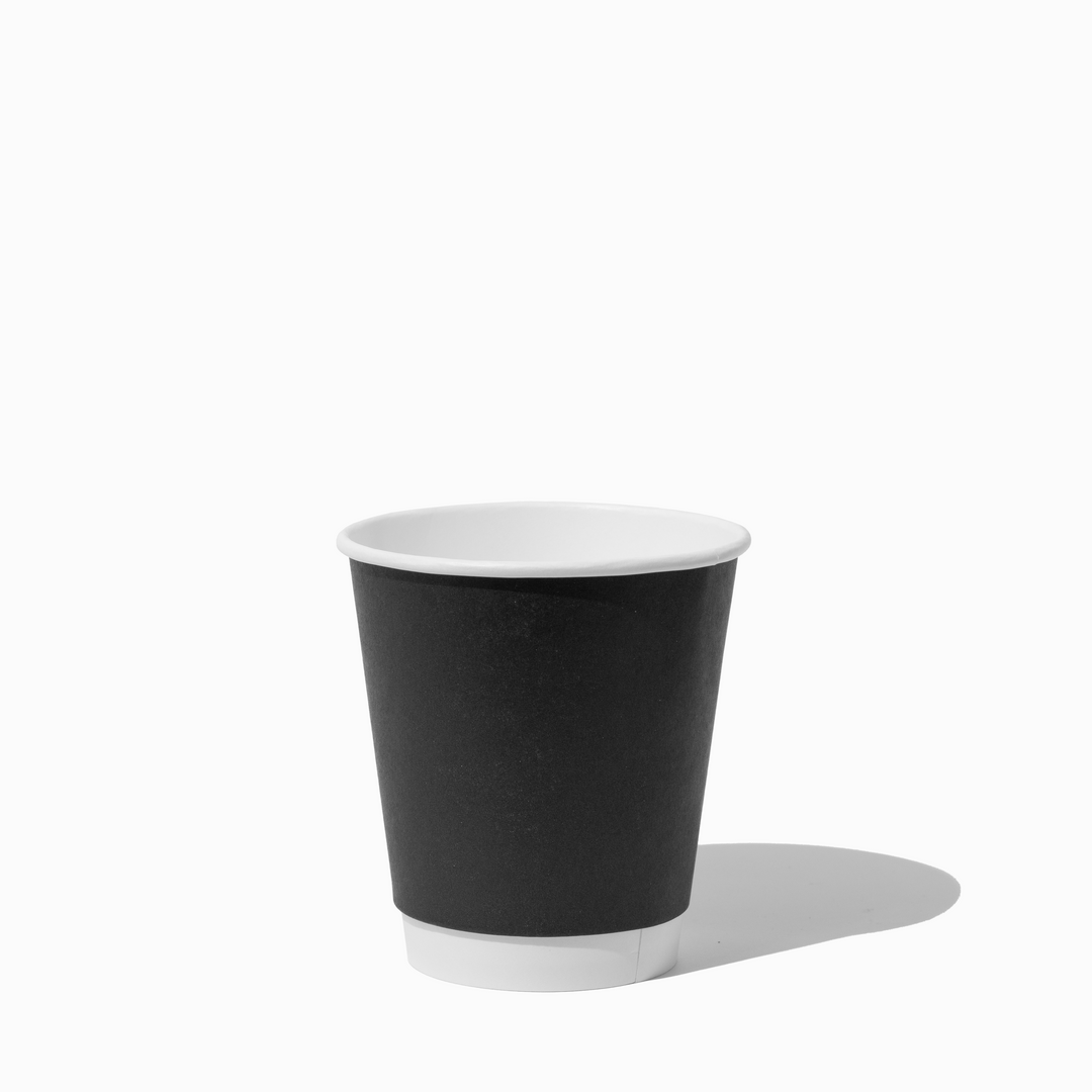 UNIQ 10 oz Double Wall Black Paper Coffee Cups - 500/Case