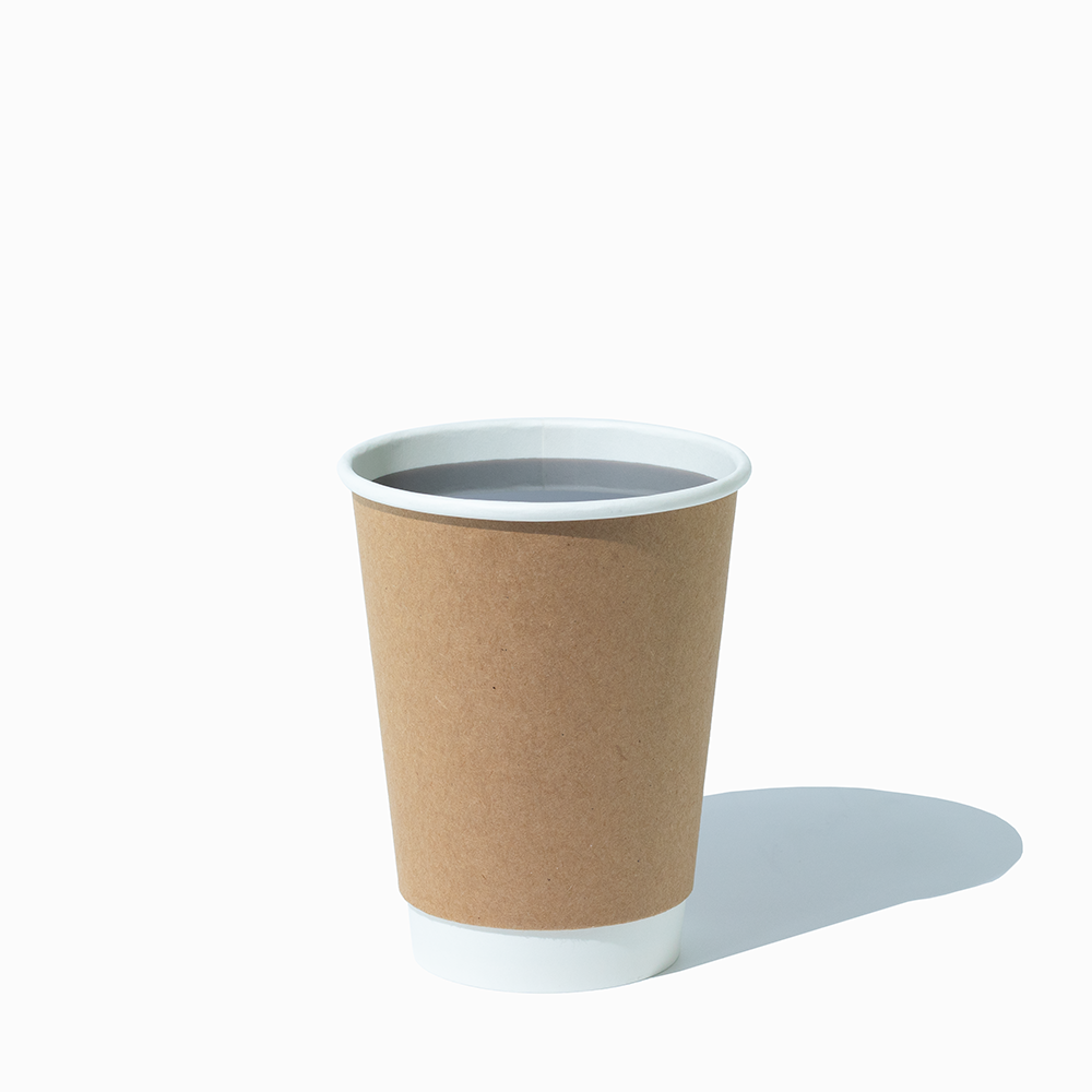 12 oz kraft double wall paper hot cups in use