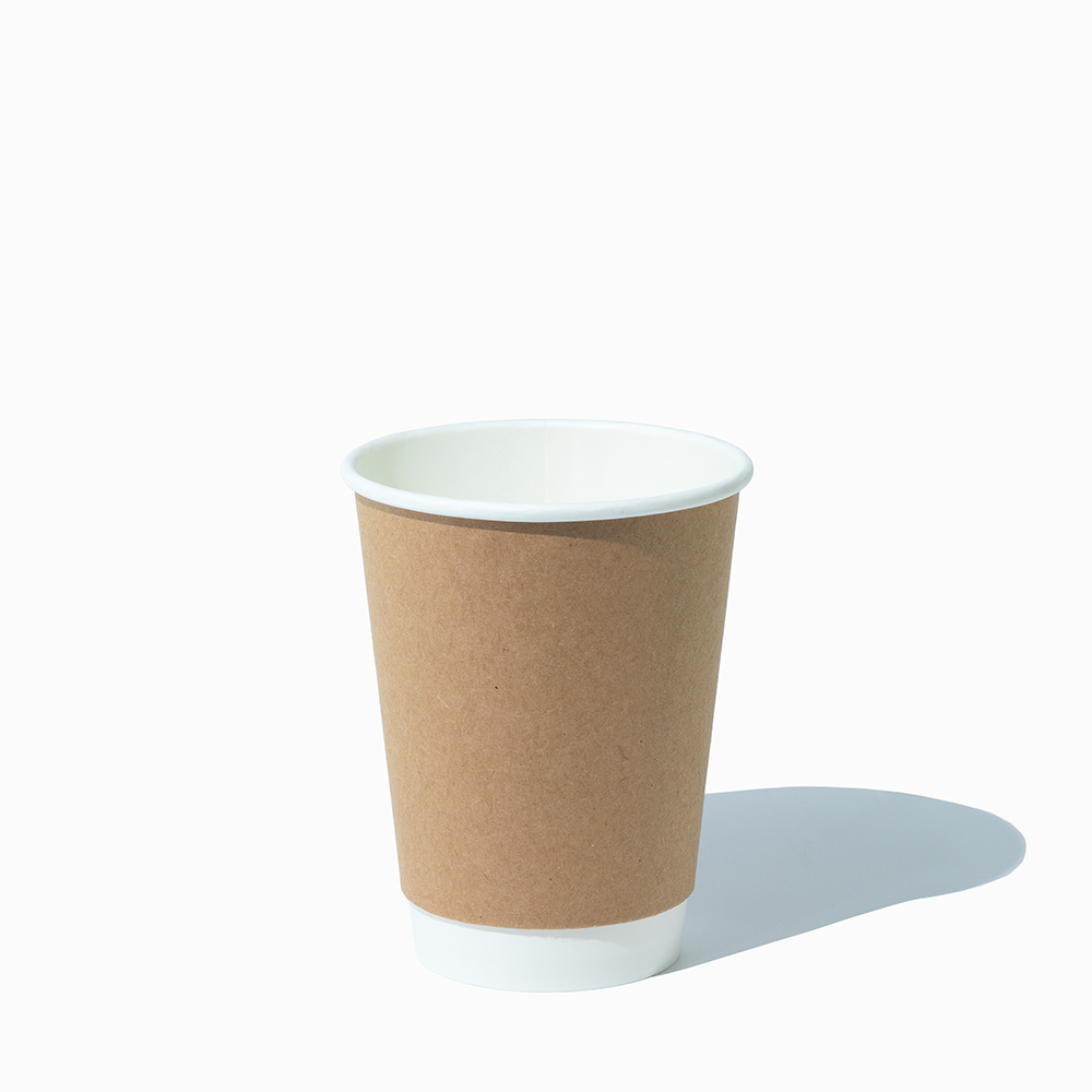 12 oz kraft double wall paper hot cups empty