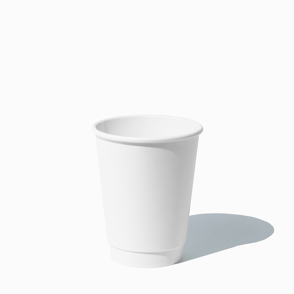 12 oz double wall white paper coffee cup, 500 per case