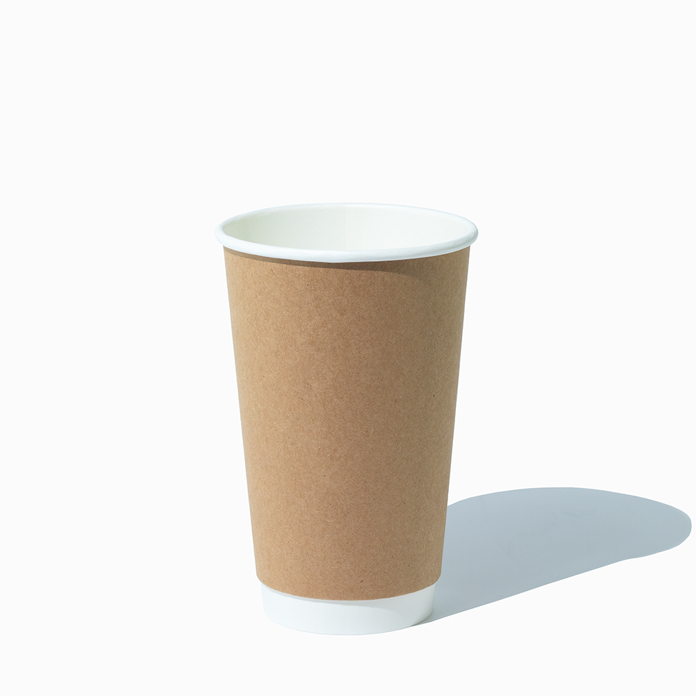 16 oz kraft double wall paper hot cups empty