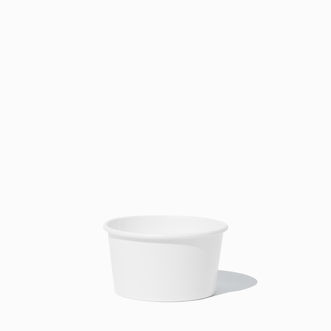 UNIQ 8 oz Premium Glossy White To-Go Containers - 1000/Case