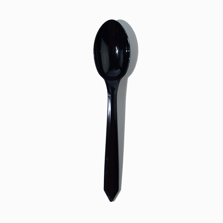 black plastic spoons product image