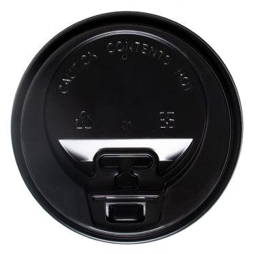 UNIQ Black Flip Top Hot Cup Lids - 8/10/12/16/20/22 oz - Hot Cup Factory HCF100512