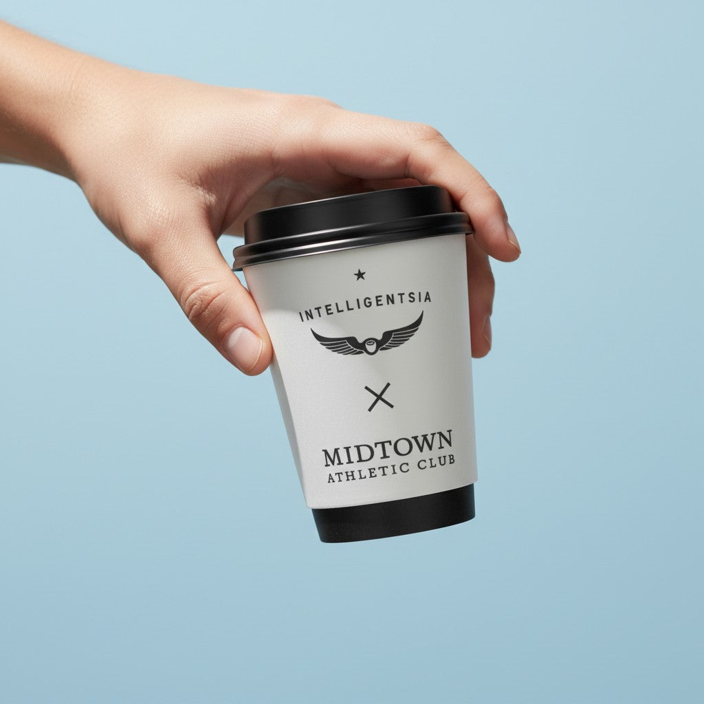 Custom printed paper coffee cups with a cafe logo, single and double wall