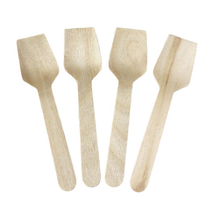 UNIQIFY® Wooden Gelato Spoons 3.75" - Hot Cup Factory 65304