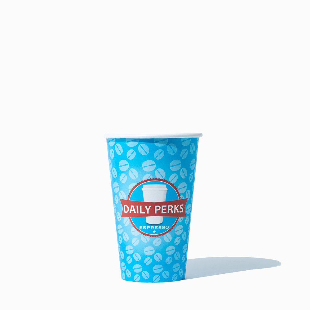 UNIQ 16 oz Custom Single Wall Disposable Coffee Cups - 1000/Case - Daily Perks
