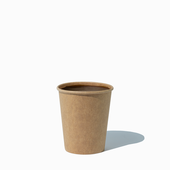 8 oz kraft single wall paper hot cups 1 in use