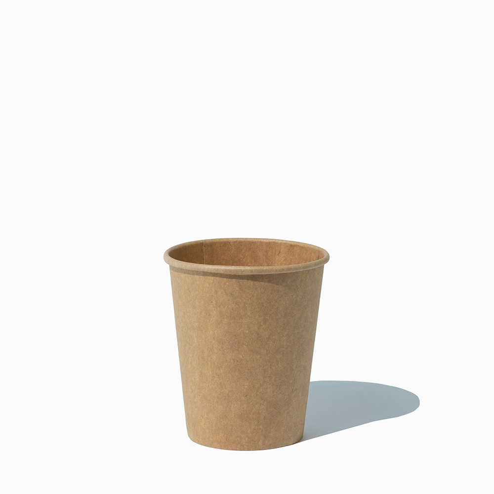 8 oz kraft single wall paper hot cups 1 empty