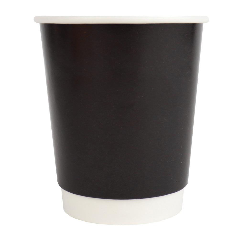 UNIQIFY® 8 oz Black Double Wall Hot Cups - Hot Cup Factory HCF520208