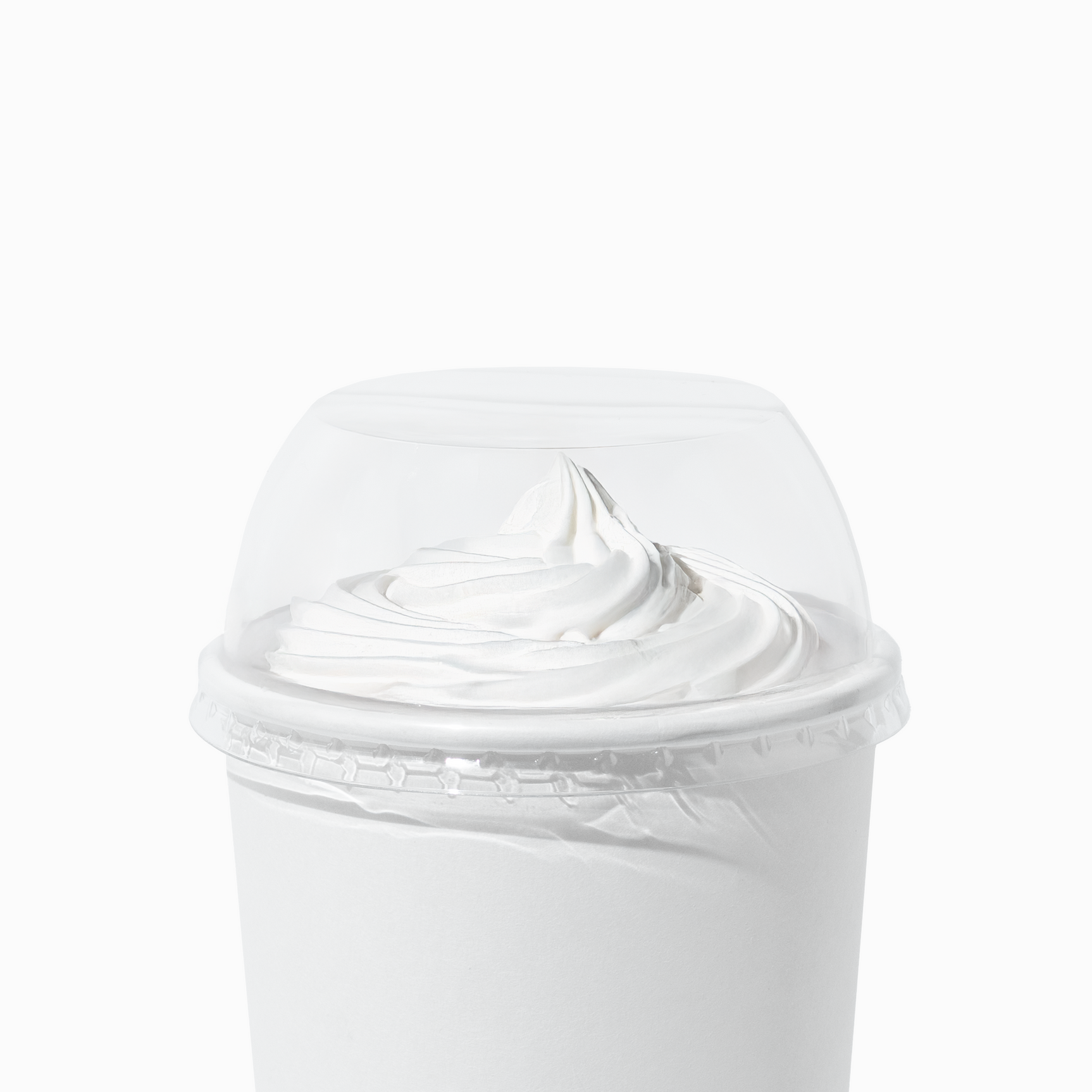 Clear 90mm dome lid with no hole for paper cups