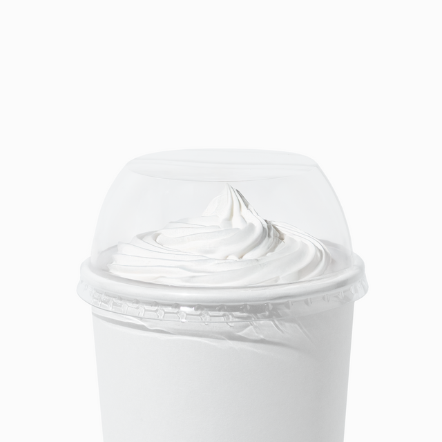 Clear 90mm dome lid with no hole for paper cups