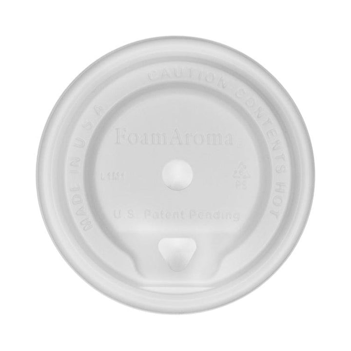 FoamAroma White Hot Cup Lids - 8/10/12/16/20/22 oz - Hot Cup Factory HCF100513