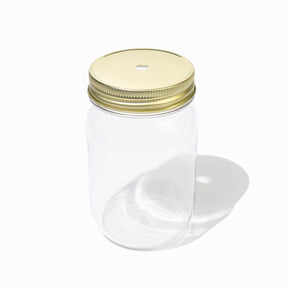 UNIQ Custom Mason Jar Lids with Straw Hole - Gold - Hot Cup Factory