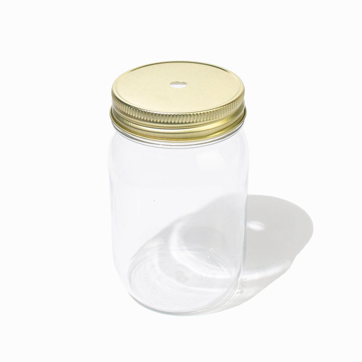 UNIQIFY® Custom Mason Jar Lids with Straw Hole - Gold - Hot Cup Factory