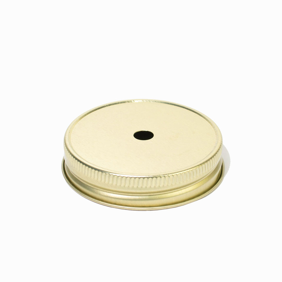 UNIQIFY® Custom Mason Jar Lids with Straw Hole - Gold - Hot Cup Factory