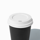 White 80mm flat coffee cup lid for 8 oz cups