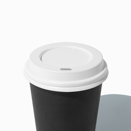 White 80mm flat coffee cup lid for 8 oz cups