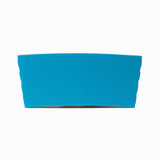 Blue corrugated coffee cup sleeve for 10 to 16 oz cups