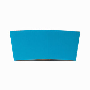 Blue corrugated coffee cup sleeve for 10 to 16 oz cups