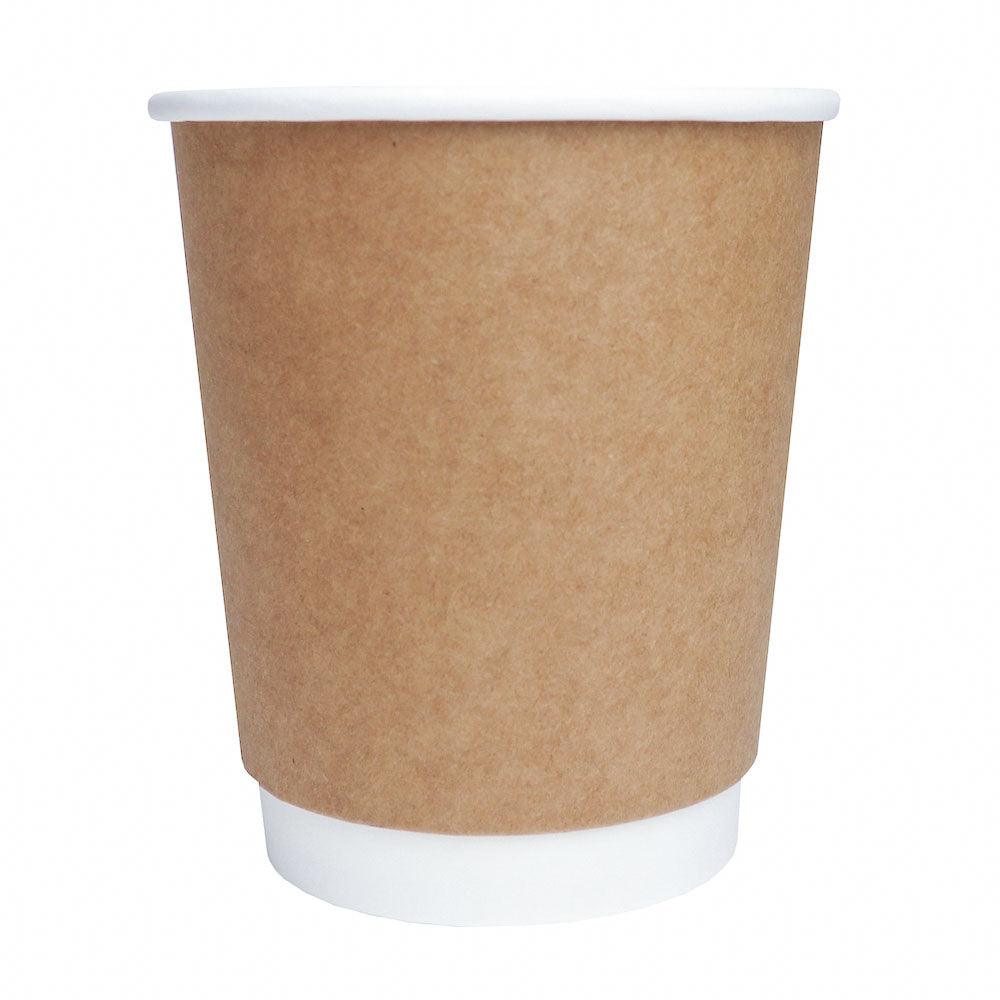 UNIQIFY® 8 oz Kraft Double Wall Hot Coffee Cups - Hot Cup Factory HCF520308