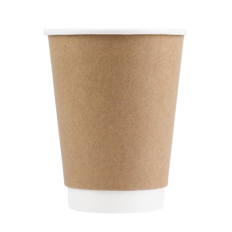 12 oz Kraft Paper Coffee Cup - Double Wall - 3 1/2 x 3 1/2 x