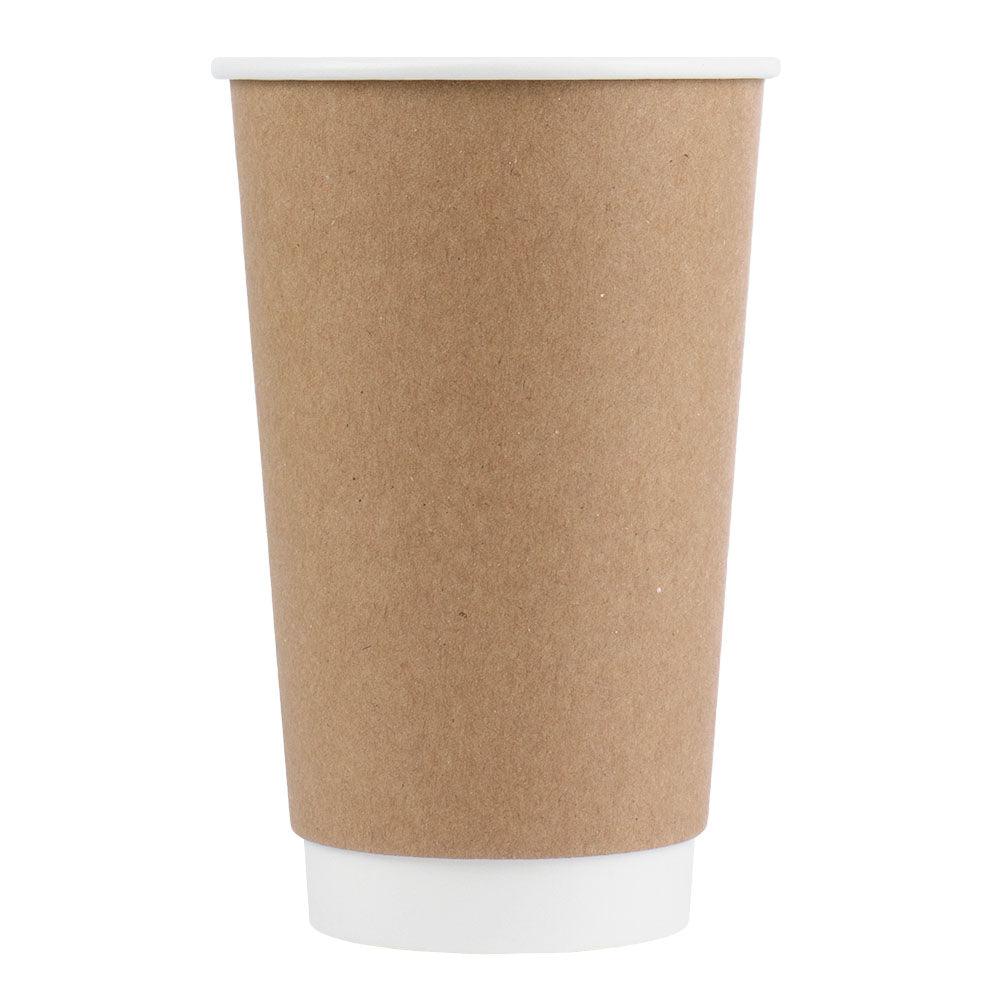 UNIQIFY® 16 oz Kraft Double Wall Paper Hot Cups - Hot Cup Factory HCF520316
