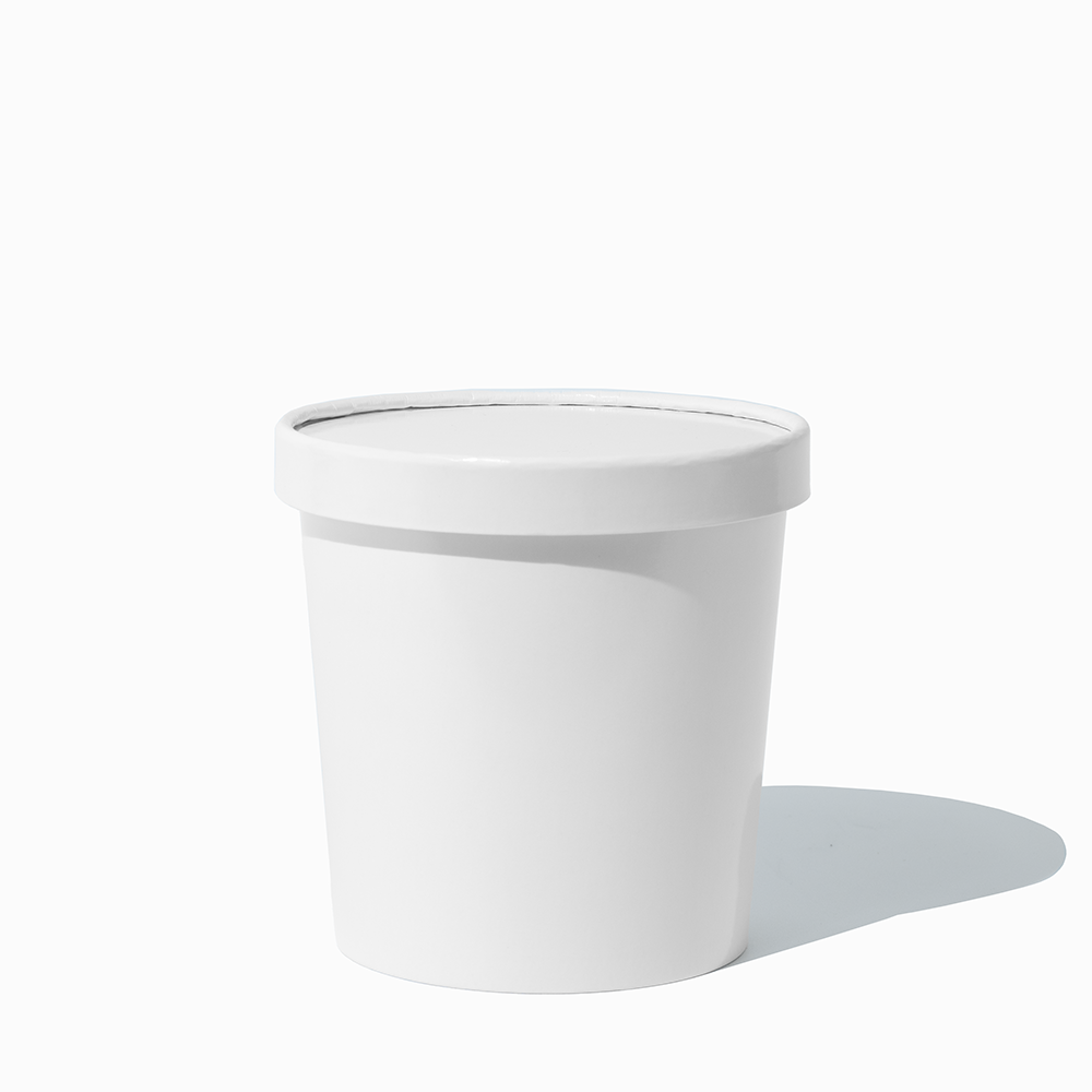 UNIQ 32 oz Quart White Premium Paper Food To Go Containers With Non-Vented Lids - 250/Case