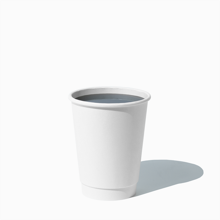 12 oz double wall white hot paper cup in use