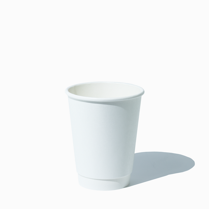 12 oz double wall white hot paper cup empty