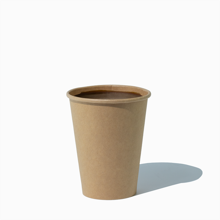 12 oz kraft single wall paper hot cups in use