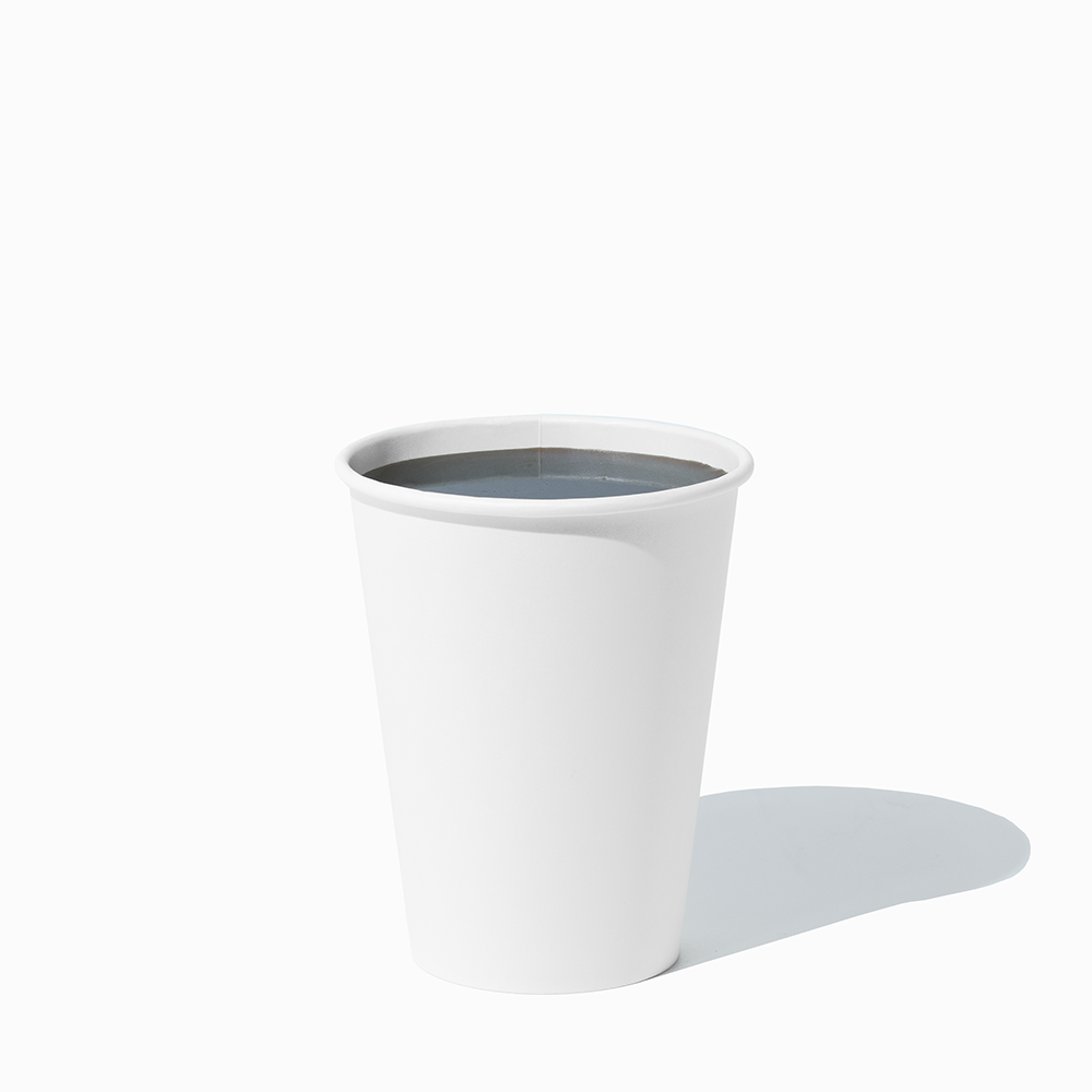 12 oz white pe single wall paper hot cups in use