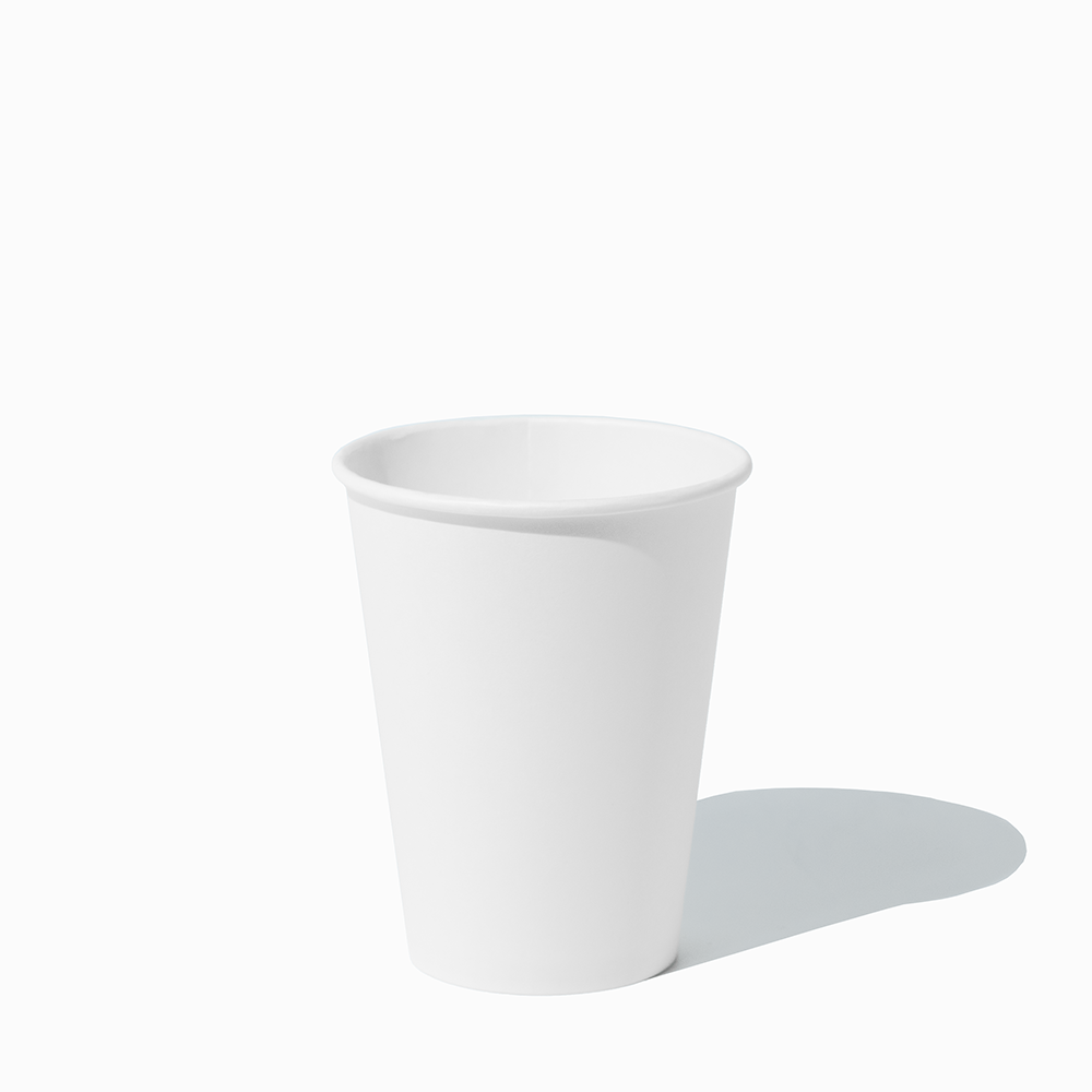 12 oz white pe single wall paper hot cups empty