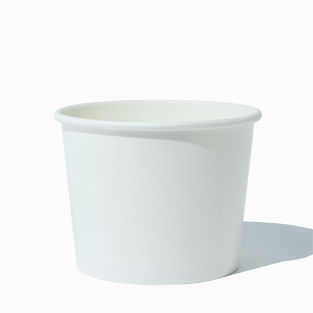 12 oz white paper food cup container soup product