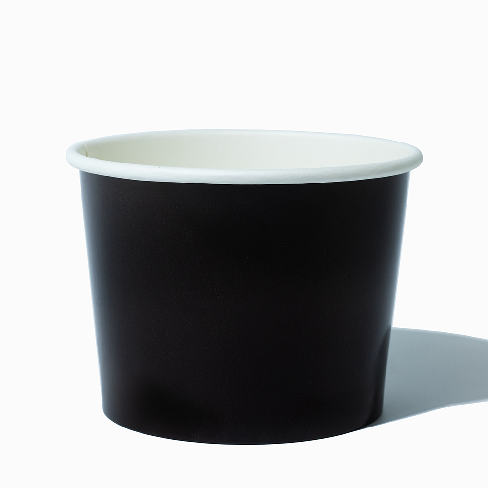 16 oz black paper food cup container soup product