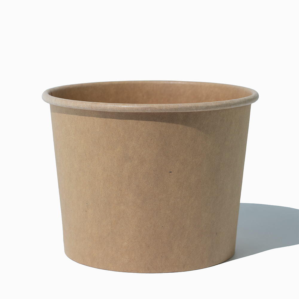 16 oz kraft compostable paper food cup container soup product