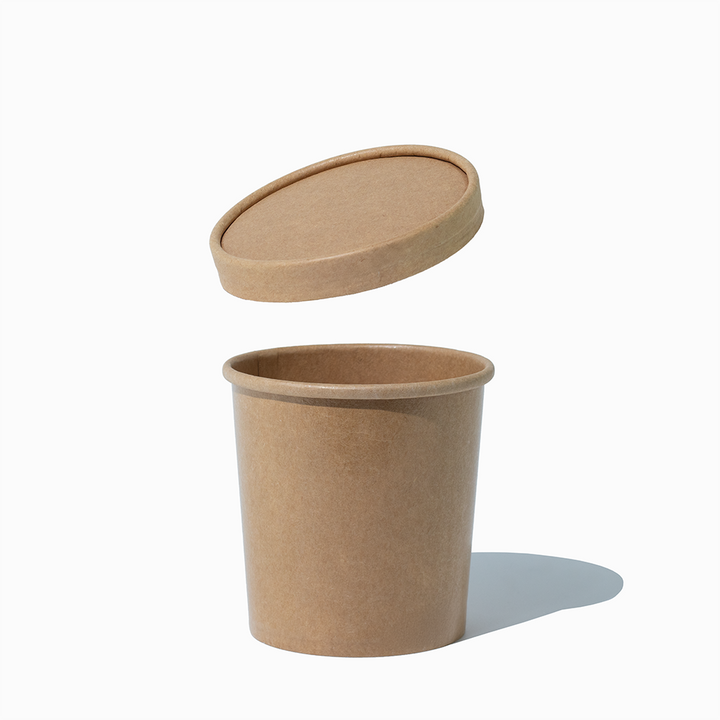 UNIQ 16 oz Kraft Paper Food To Go Containers With Non-Vented Lids - 250/Case