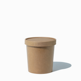 UNIQ 16 oz Kraft To-Go Containers With Non-Vented Lids - 250/Case