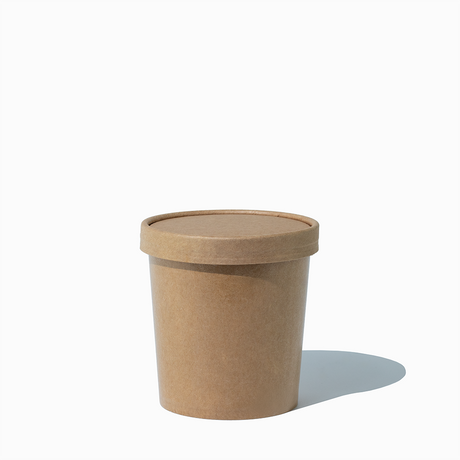 UNIQ 16 oz Kraft To-Go Containers With Non-Vented Lids - 250/Case