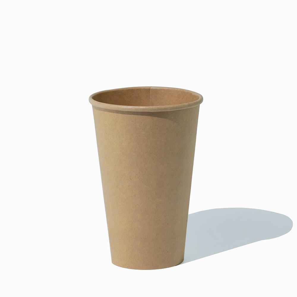 16 oz kraft single wall paper hot cups empty