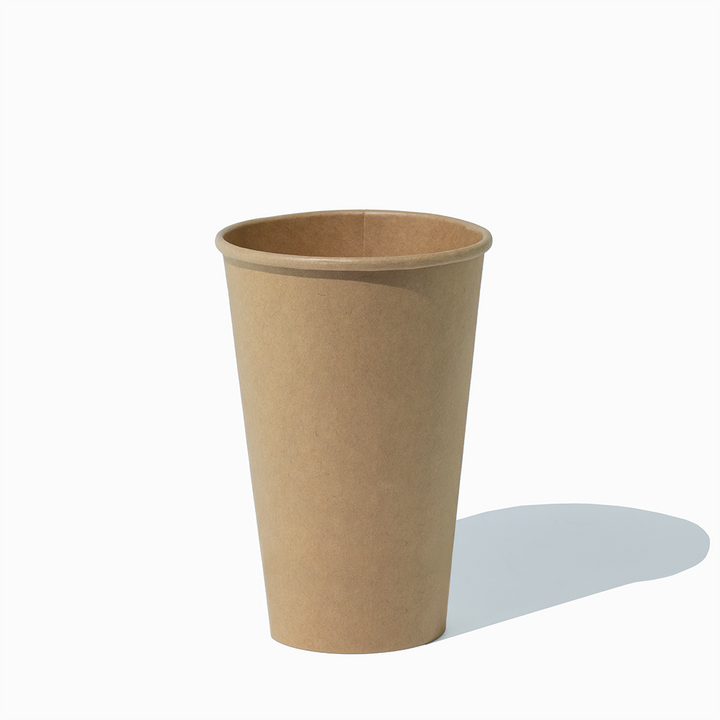 16 oz kraft single wall paper hot cups empty