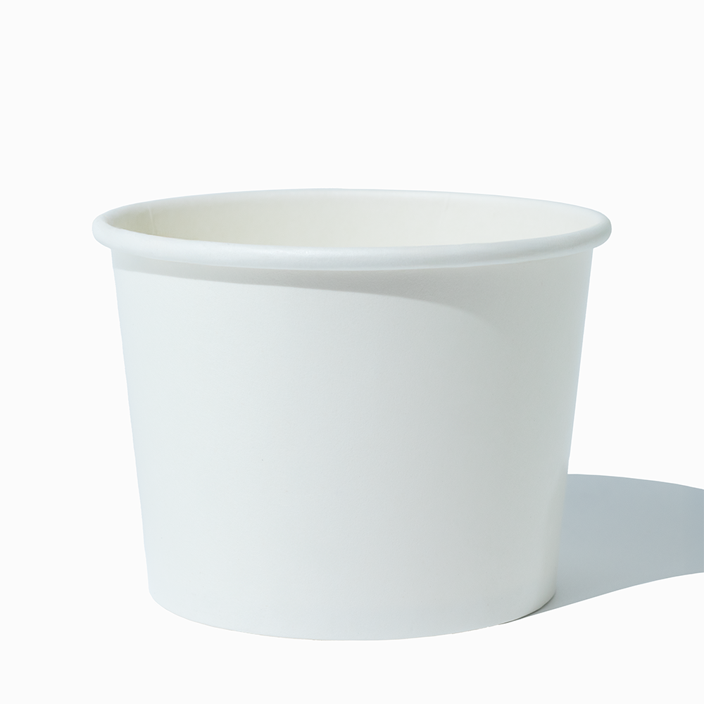 16 oz white paper food cup container soup product