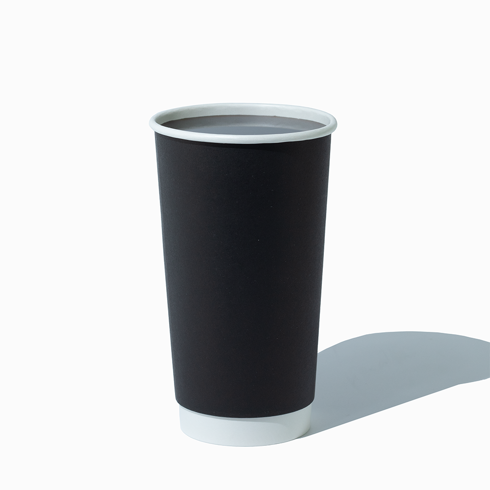 UNIQ 20 oz Double Wall Black Paper Coffee Cups - 500/Case – Hot Cup Factory